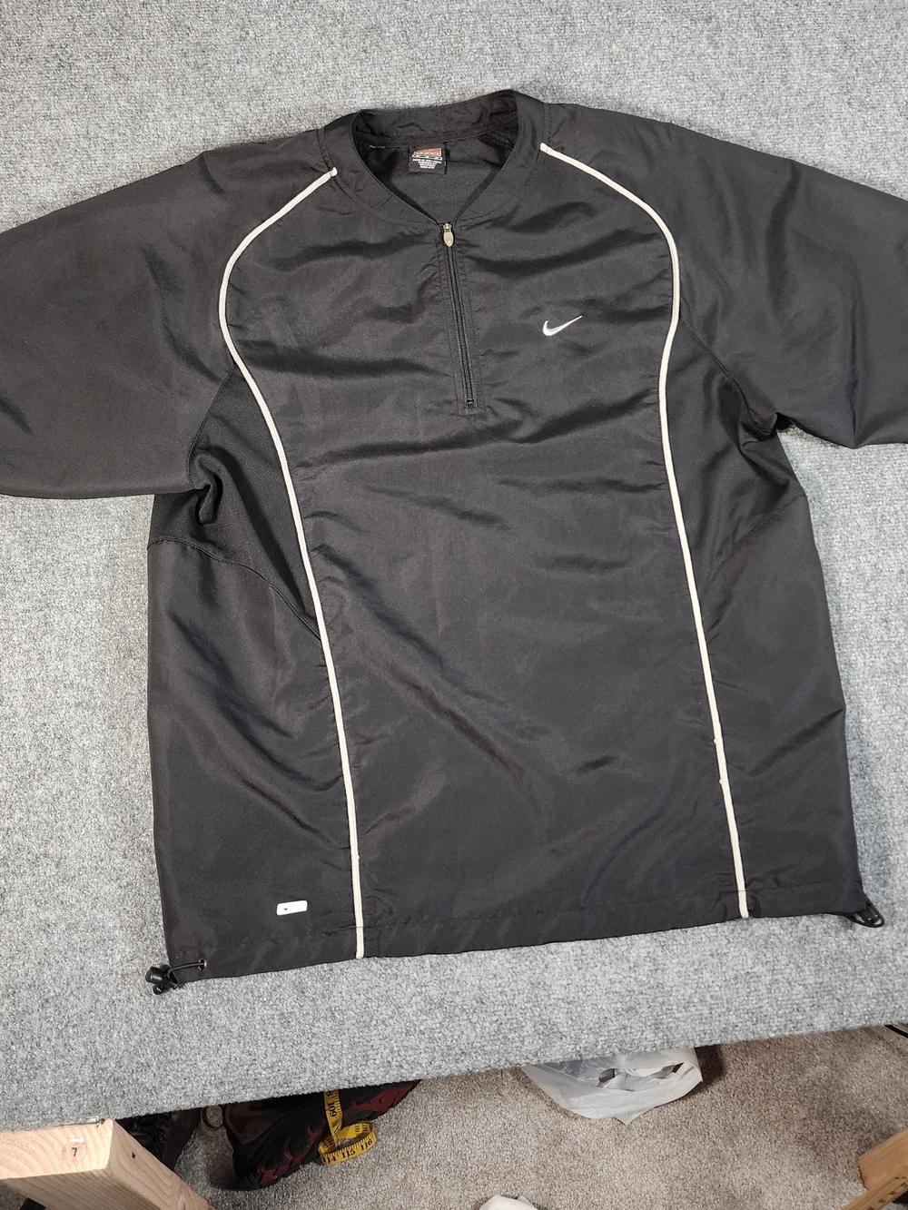 Nike team vintage windbreaker jacket mens Size M black 1/4 zip 90's Y2k vent